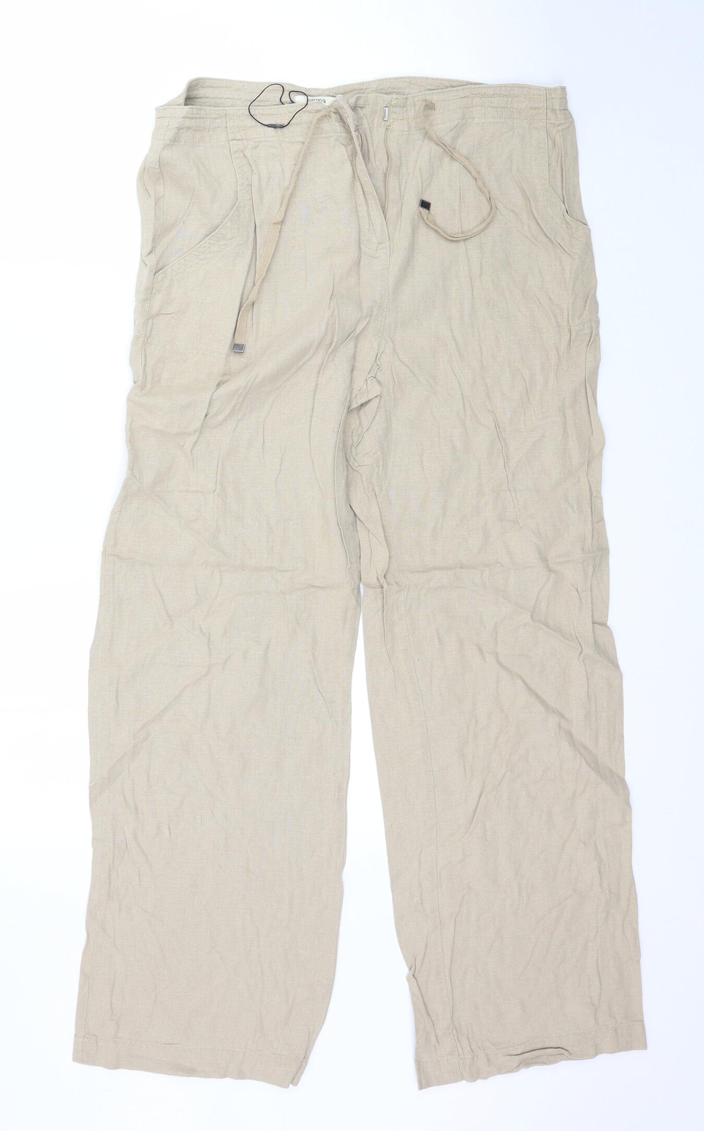 Papaya Womens Beige   Trousers  Size 14 L30 in
