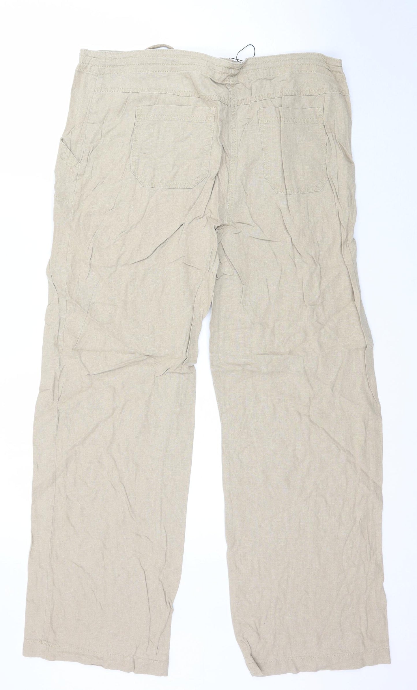Papaya Womens Beige   Trousers  Size 14 L30 in