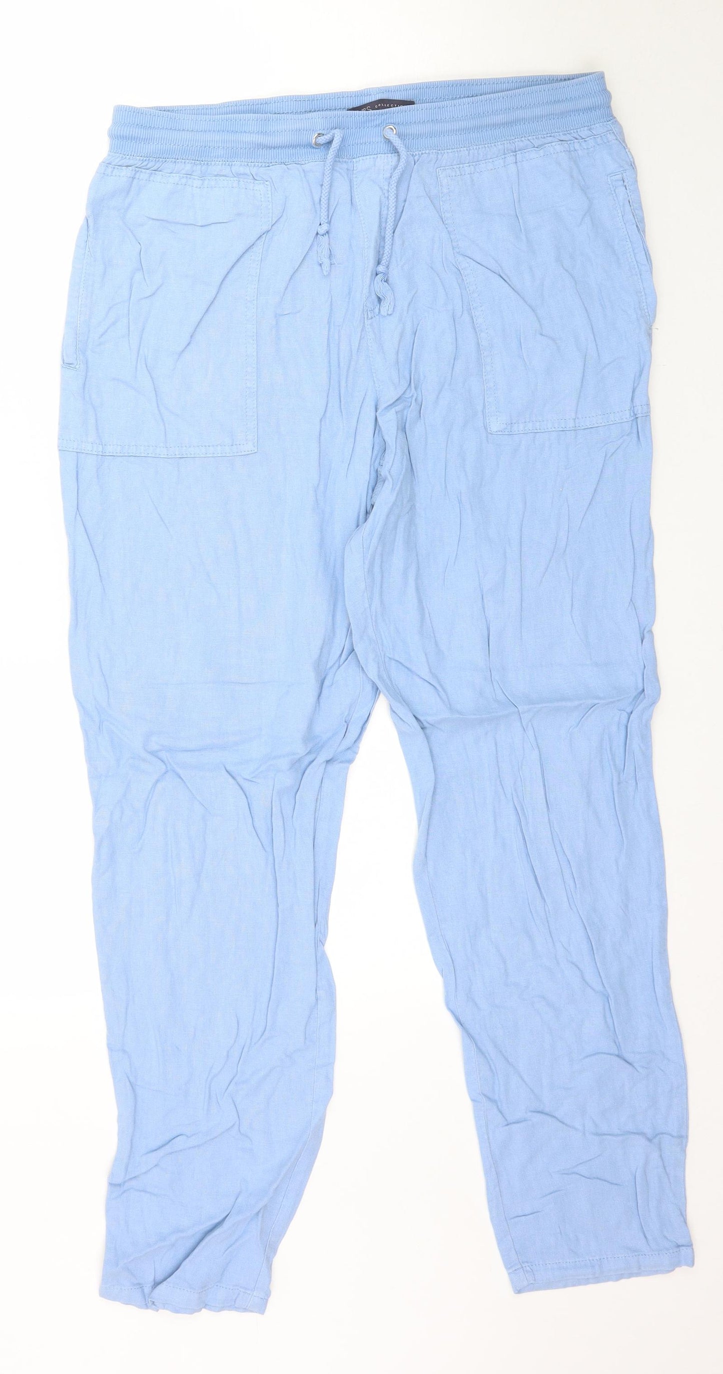 Marks and Spencer Womens Blue   Trousers  Size 14 L30 in
