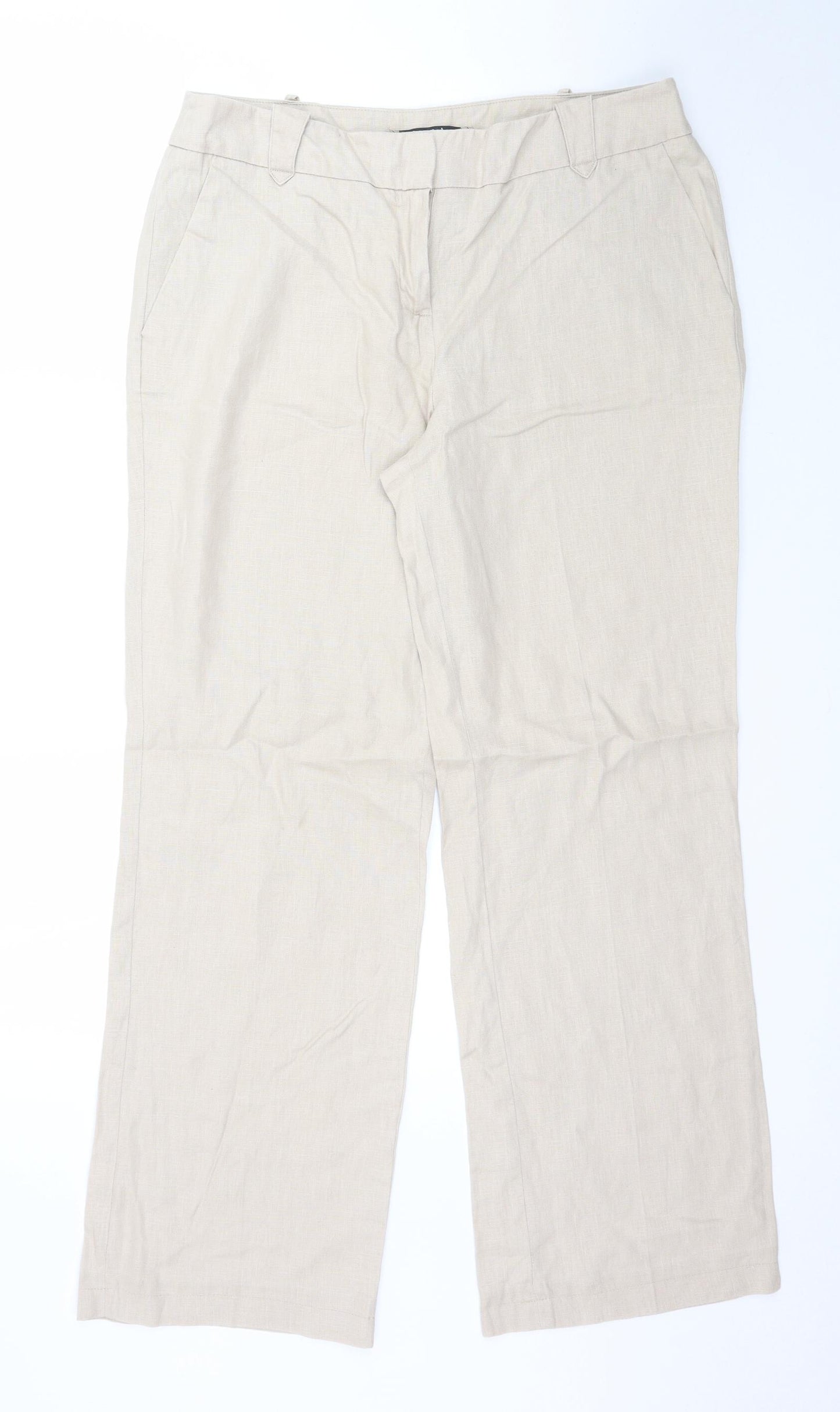 Principles Womens Beige   Trousers  Size 14 L30 in