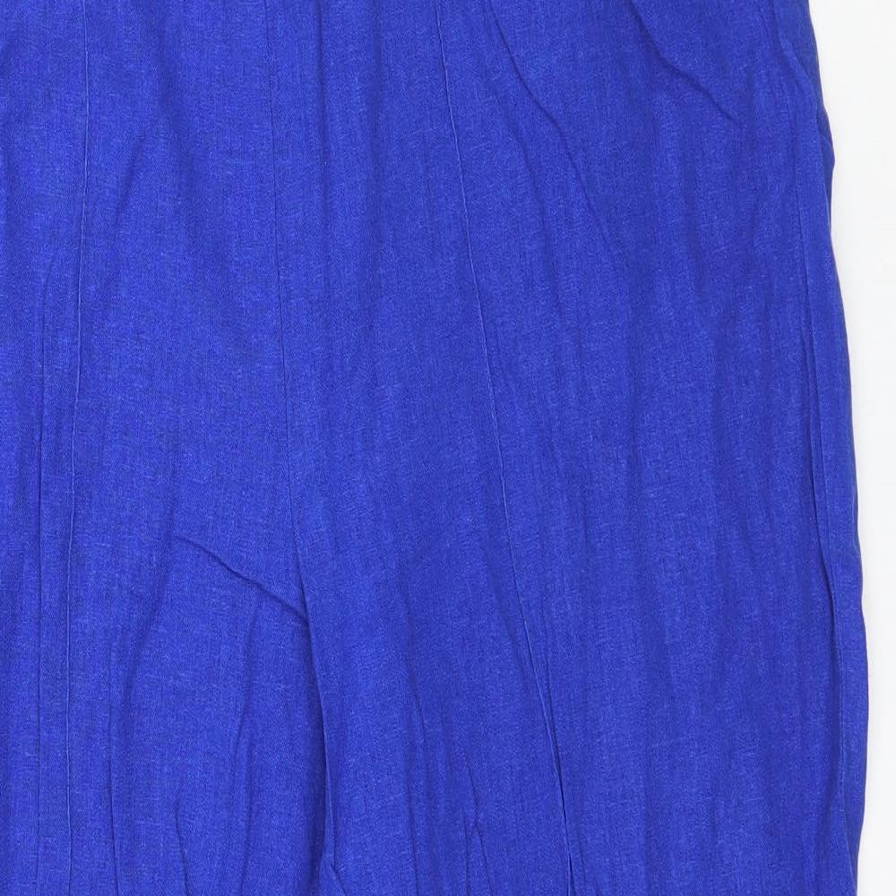 Classic Womens Blue   Cropped Trousers Size 16 L25 in