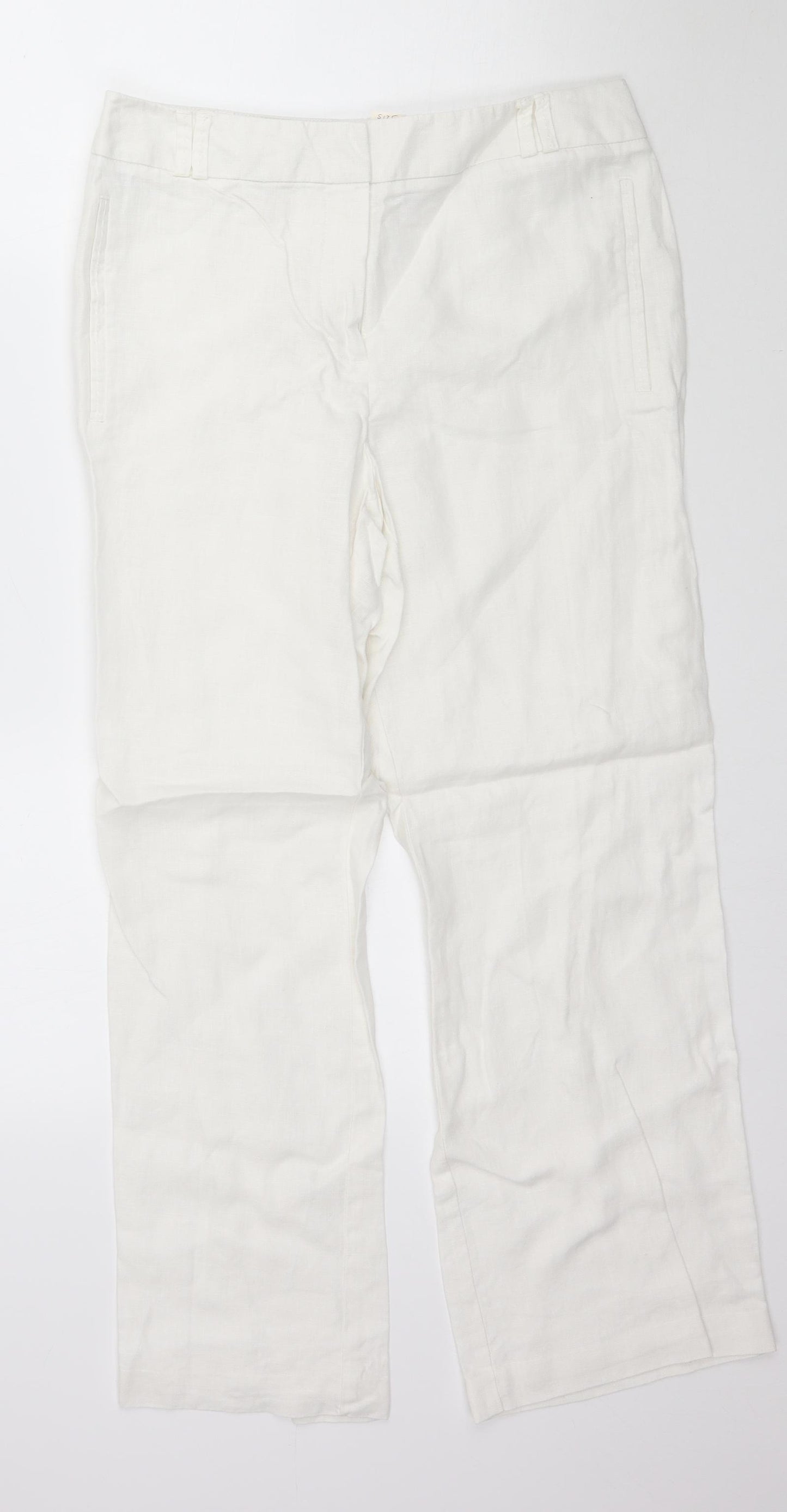 Marks and Spencer Womens White   Trousers  Size 10 L27 in