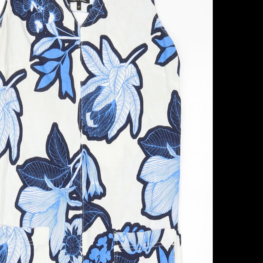 NEXT Womens Blue Floral  Tank Dress  Size 14