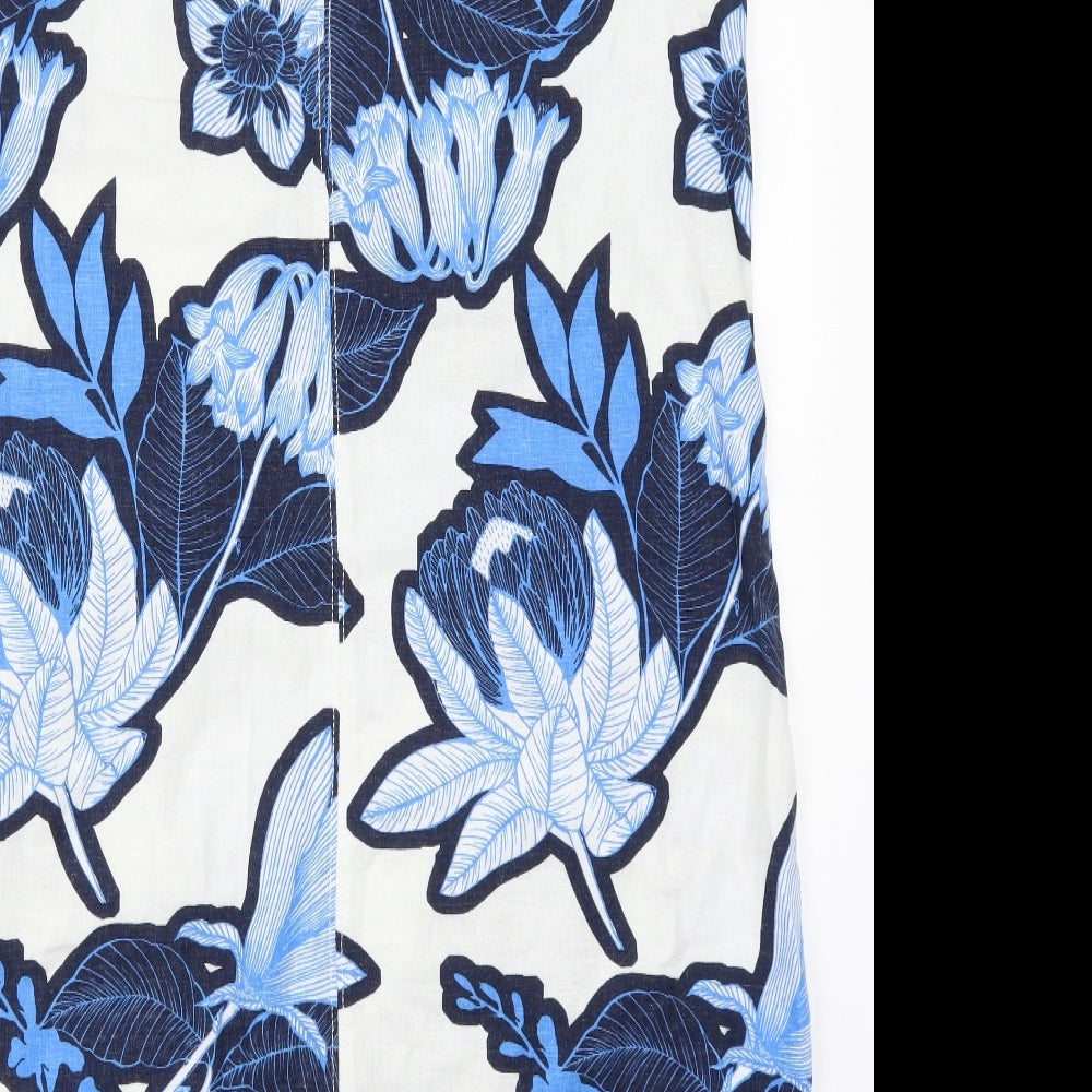 NEXT Womens Blue Floral  Tank Dress  Size 14