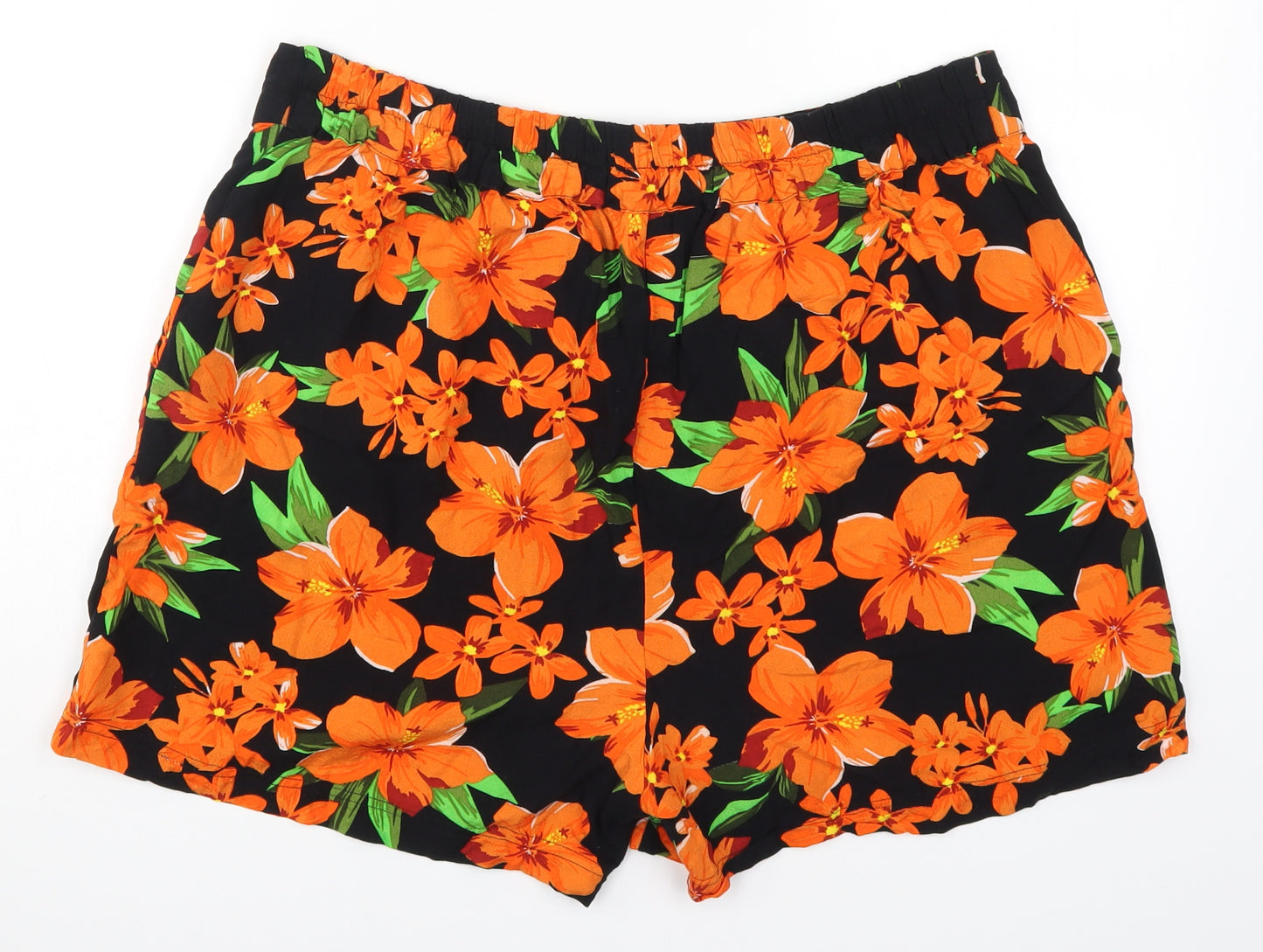 Capsule Womens Orange Floral  Bermuda Shorts Size 18