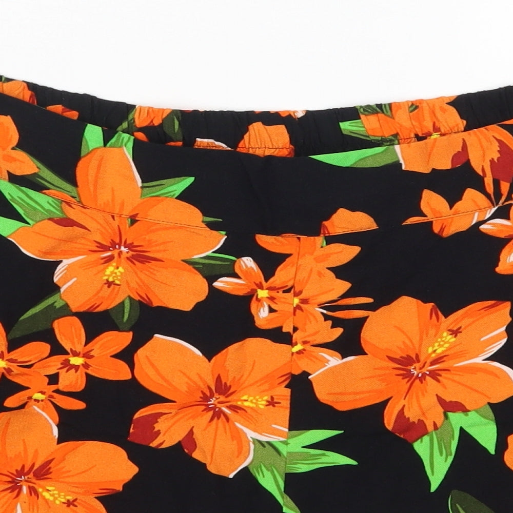 Capsule Womens Orange Floral  Bermuda Shorts Size 18