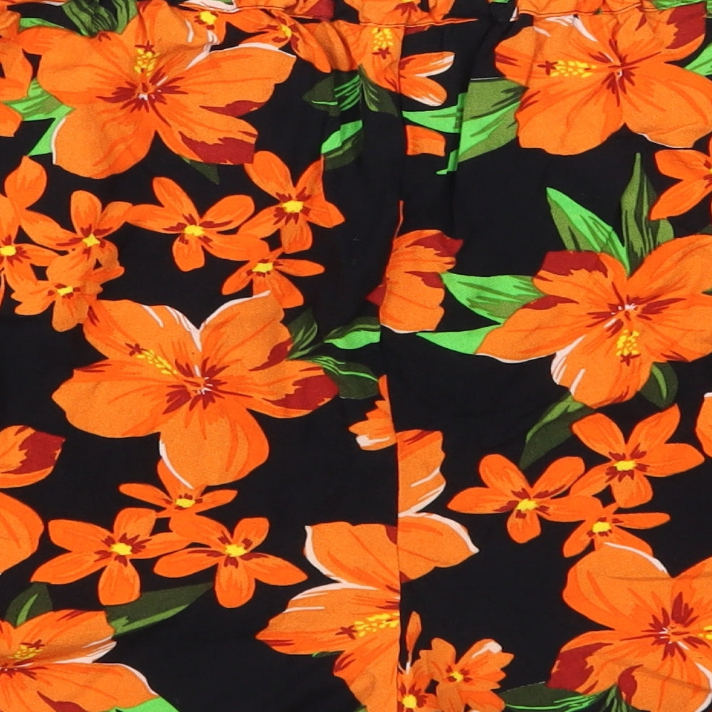 Capsule Womens Orange Floral  Bermuda Shorts Size 18