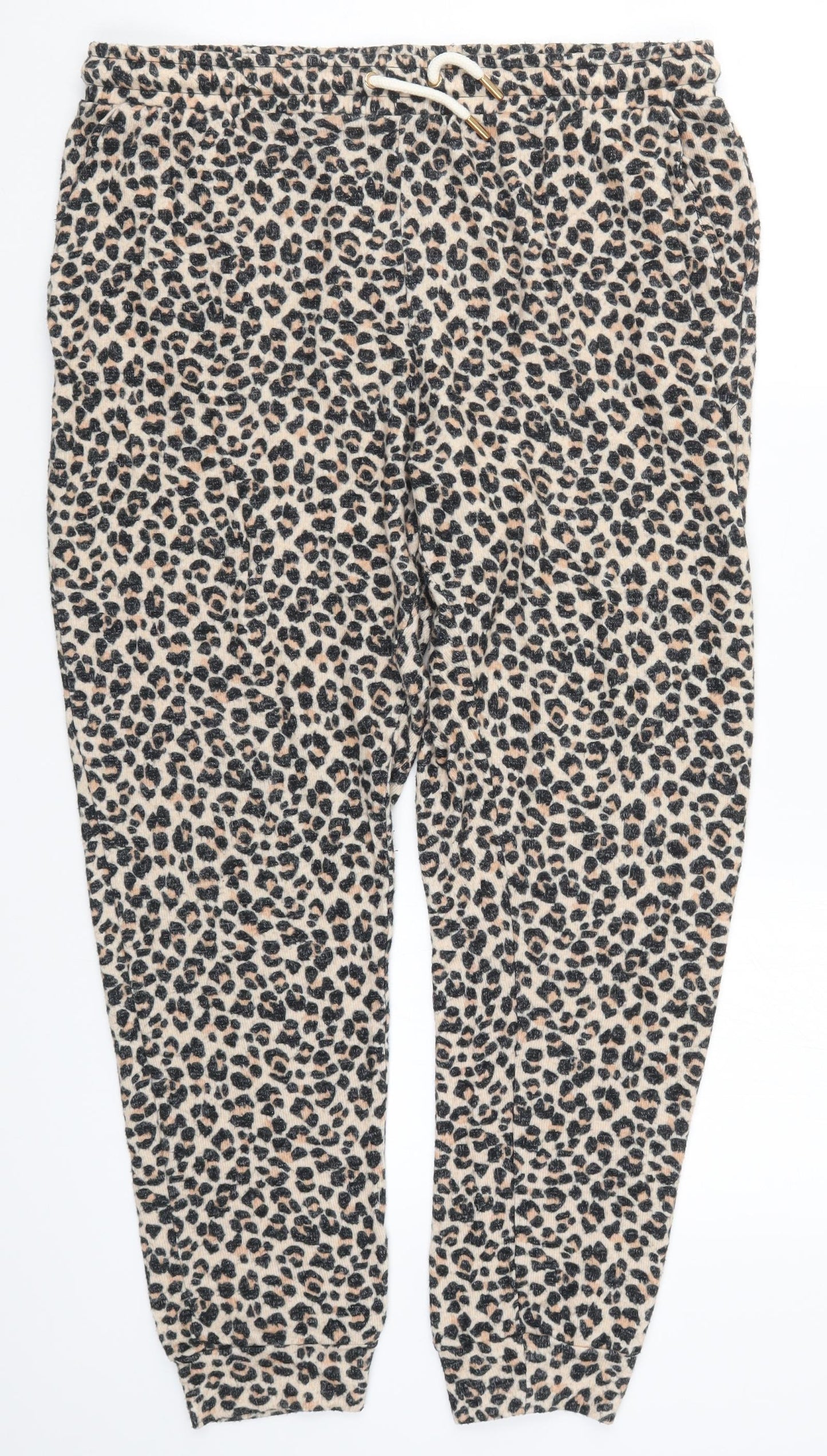 F&F Womens Brown Animal Print  Sweatpants Trousers Size 16 L28 in - Loungewear