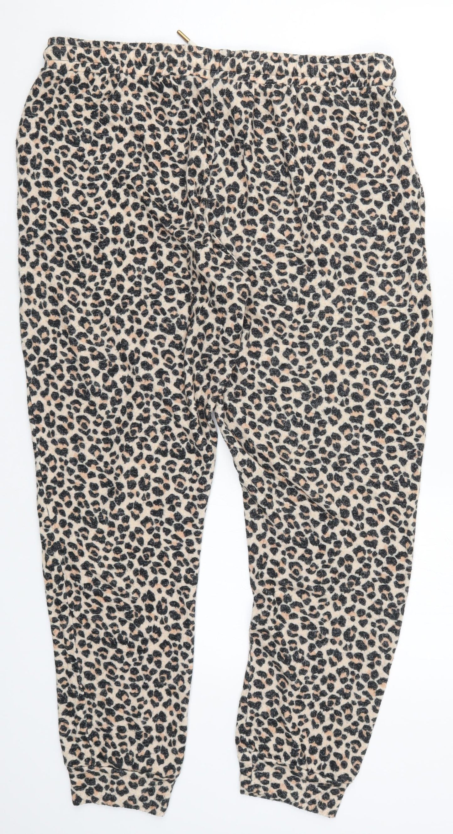 F&F Womens Brown Animal Print  Sweatpants Trousers Size 16 L28 in - Loungewear