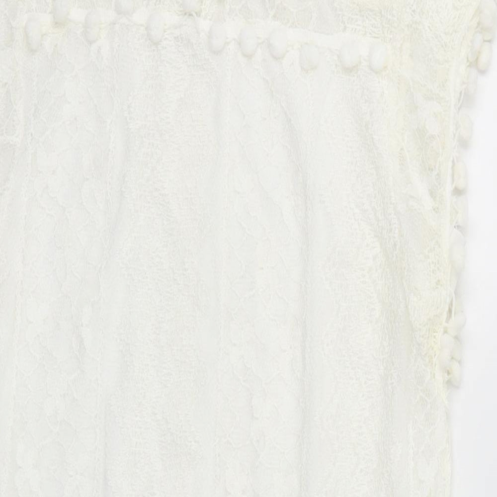 Fu Gui Xing Womens White  Lace Basic T-Shirt Size M