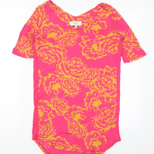NEXT Womens Pink Floral  Basic T-Shirt Size 6
