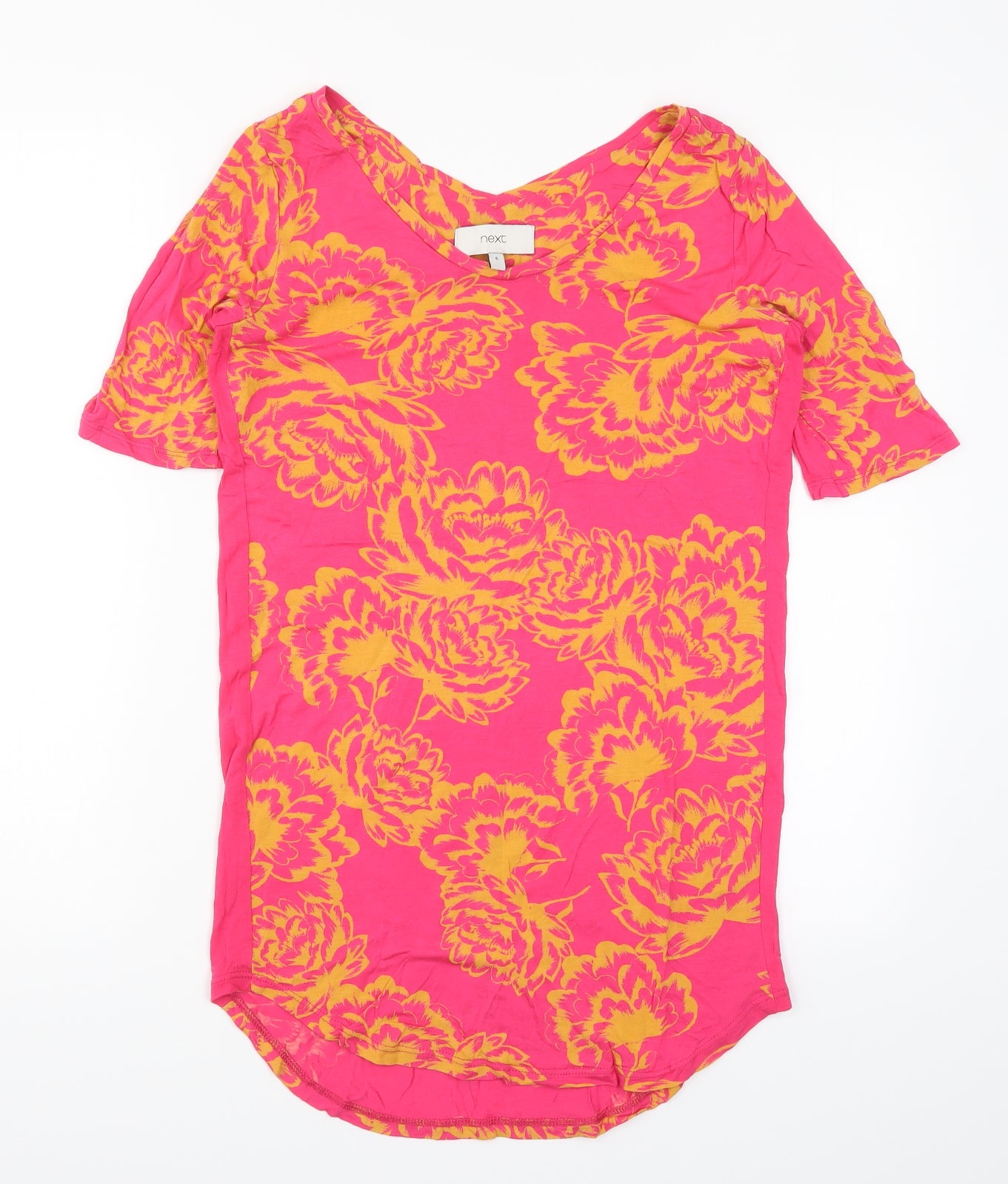 NEXT Womens Pink Floral  Basic T-Shirt Size 6