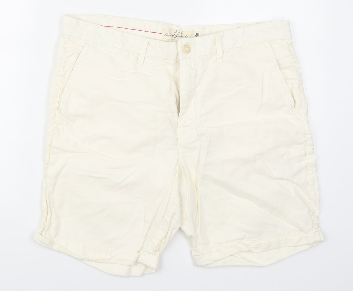 H&M Mens Ivory   Bermuda Shorts Size 34