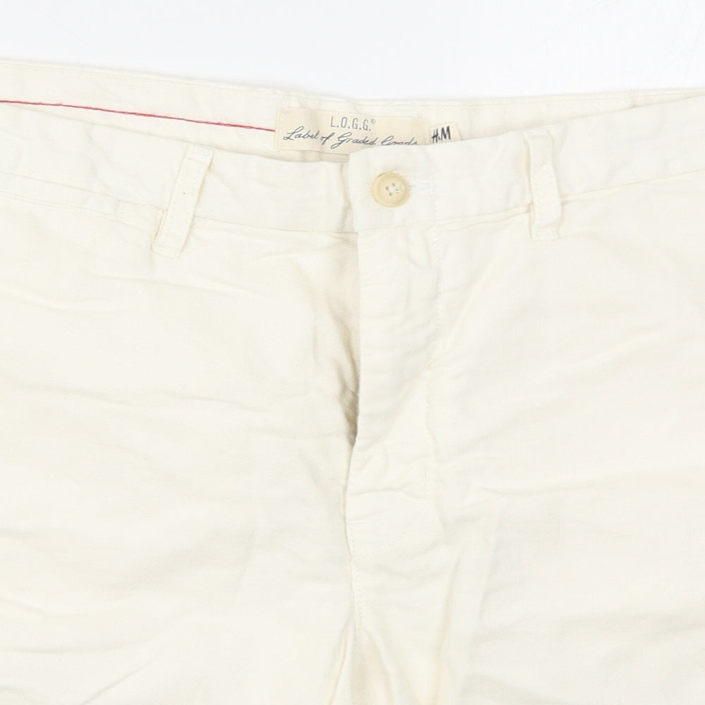H&M Mens Ivory   Bermuda Shorts Size 34