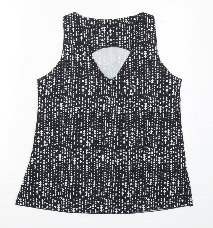 Preworn Womens Black Geometric  Basic Tank Size M
