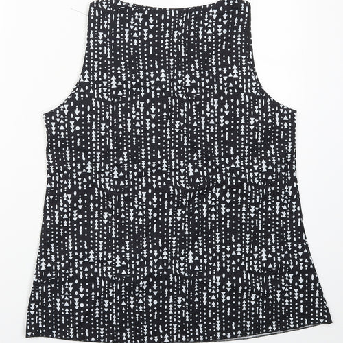 Preworn Womens Black Geometric  Basic Tank Size M