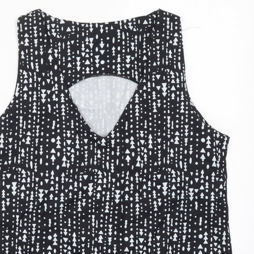 Preworn Womens Black Geometric  Basic Tank Size M