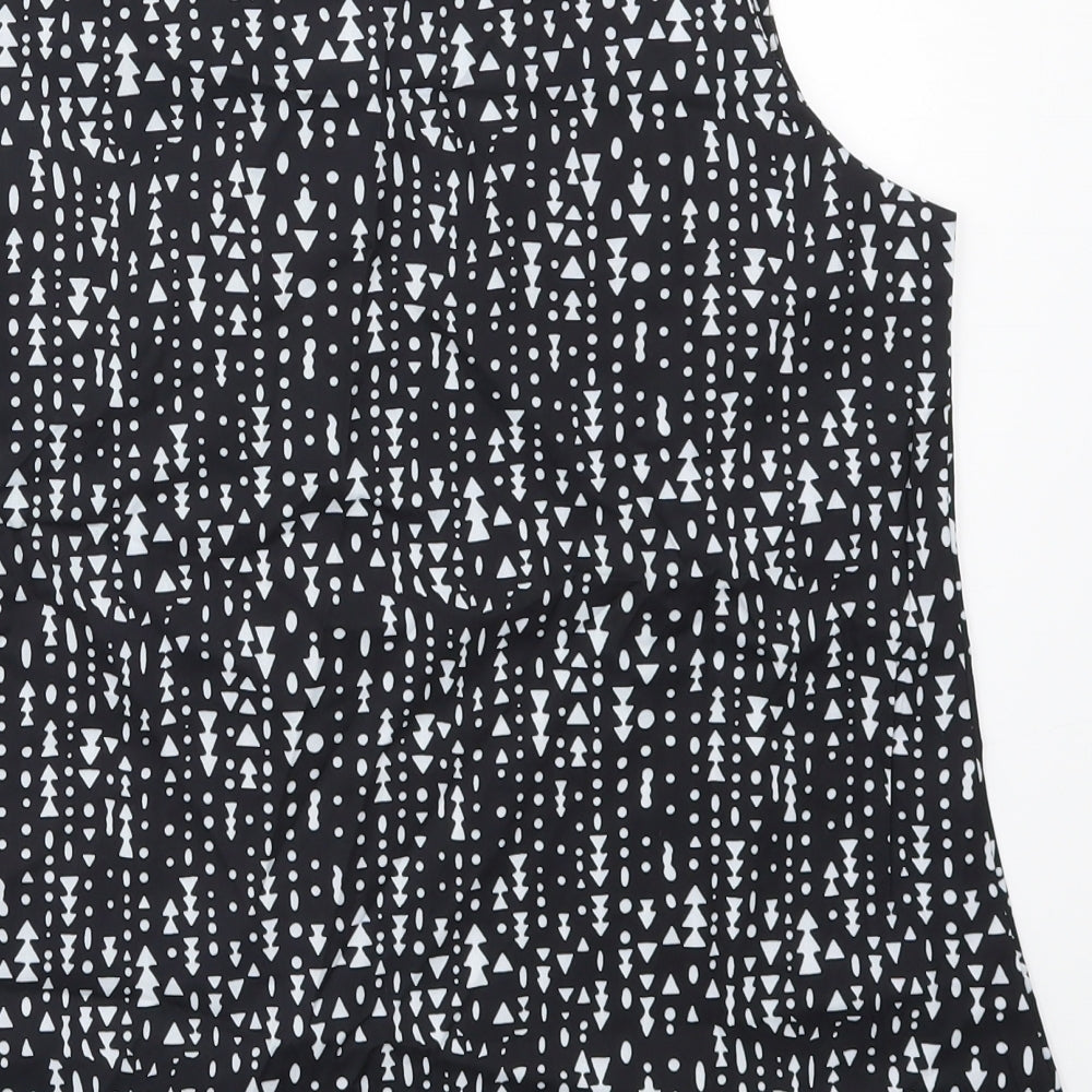 Preworn Womens Black Geometric  Basic Tank Size M