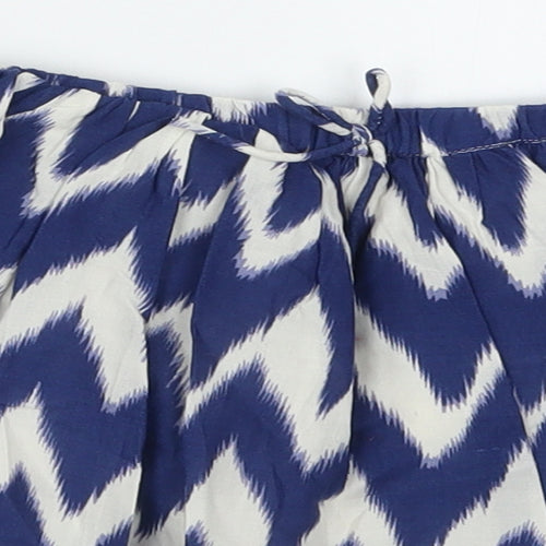 NEXT Girls Blue Geometric  Skater Skirt Size 5 Years - Zig Zag