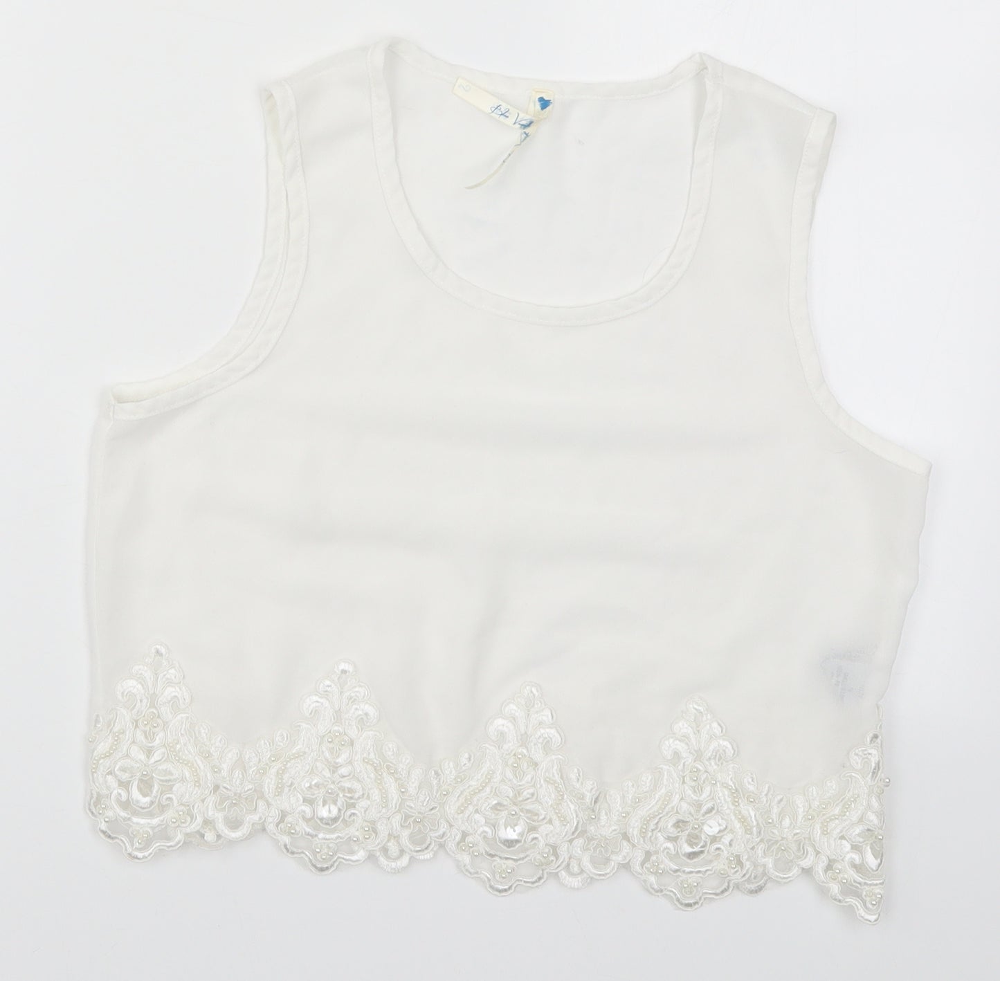 Blue Vanilla Womens White   Cropped Tank Size S