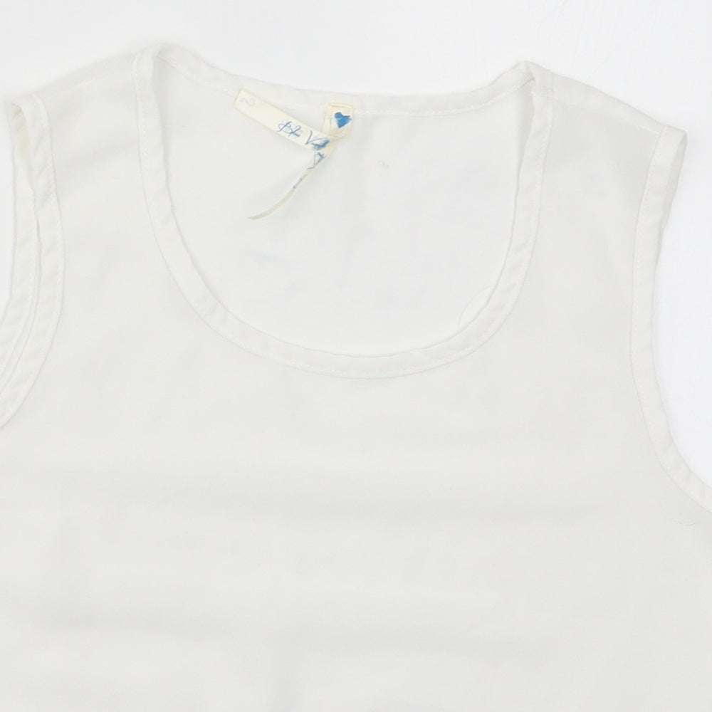 Blue Vanilla Womens White   Cropped Tank Size S