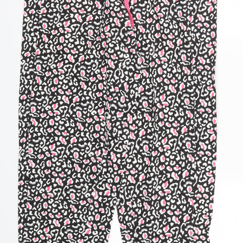 Preworn Womens Pink Animal Print  Trousers  Size L L30 in - Black and Pink Loungewear