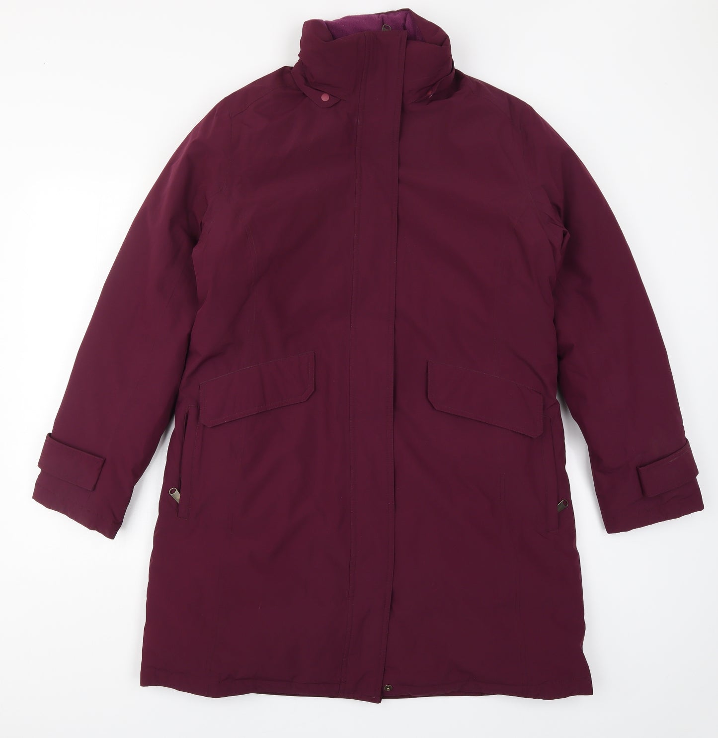 Lands End Womens Purple   Overcoat Coat Size M  - Plum Coloured