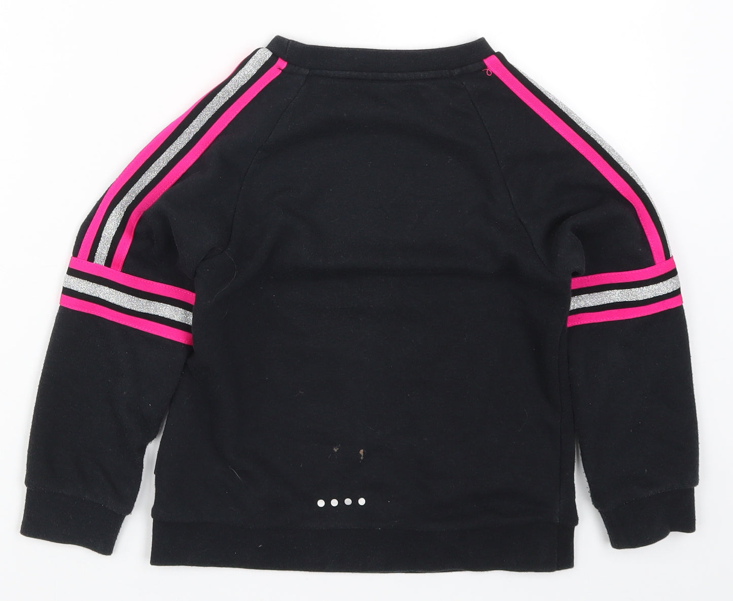 Matalan Girls Black Striped  Pullover Sweatshirt Size 6-7 Years  - You Go Girl