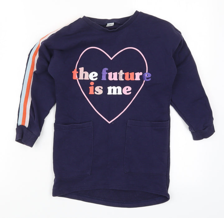 TU Girls Blue Pullover Sweatshirt Size 7 Years - The Future is Me
