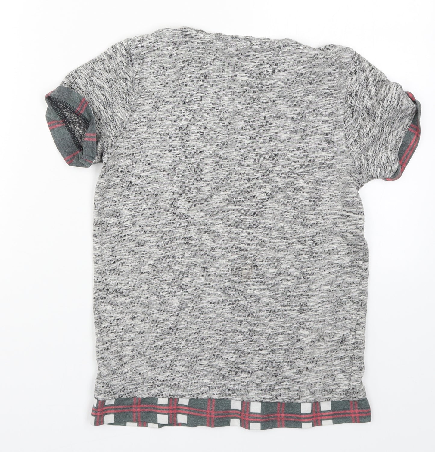 F&F Boys Grey Check  Basic T-Shirt Size 10-11 Years
