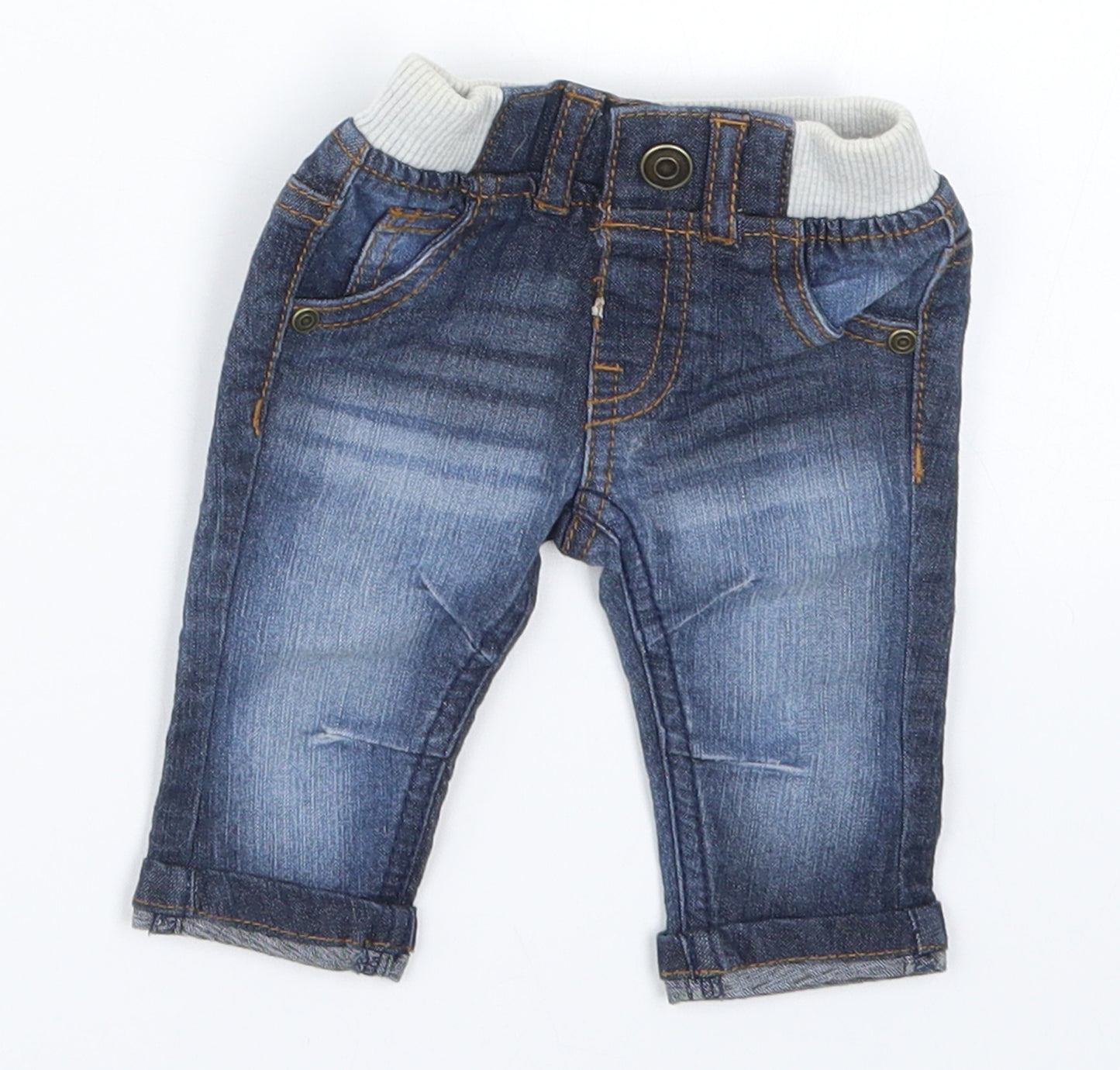 F&F Boys Blue  Denim Capri Jeans Size Newborn