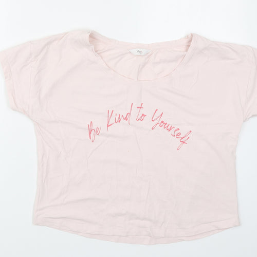 Boux Avenue Womens Pink Solid  Top Pyjama Top Size 12  - Be Kind to Yourself