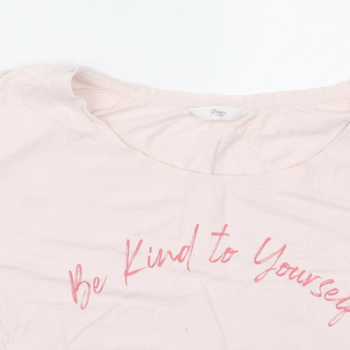 Boux Avenue Womens Pink Solid  Top Pyjama Top Size 12  - Be Kind to Yourself