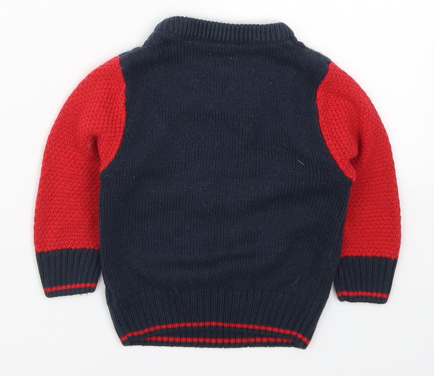 George Boys Blue  Knit Pullover Jumper Size 9-12 Months  - Santa