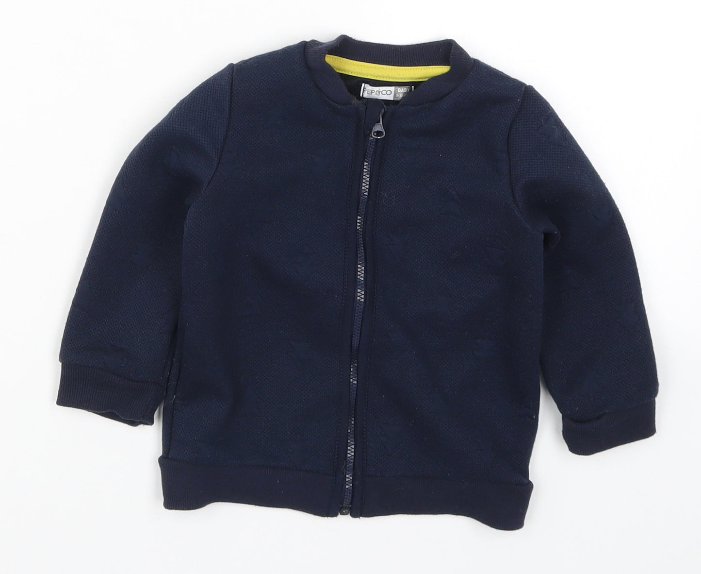 Pep&Co Boys Blue   Full Zip Jumper Size 9-12 Months  -  Tree Design