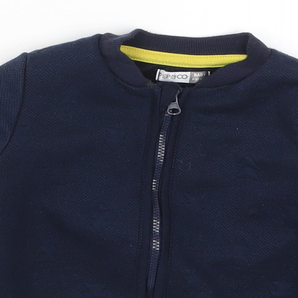 Pep&Co Boys Blue   Full Zip Jumper Size 9-12 Months  -  Tree Design