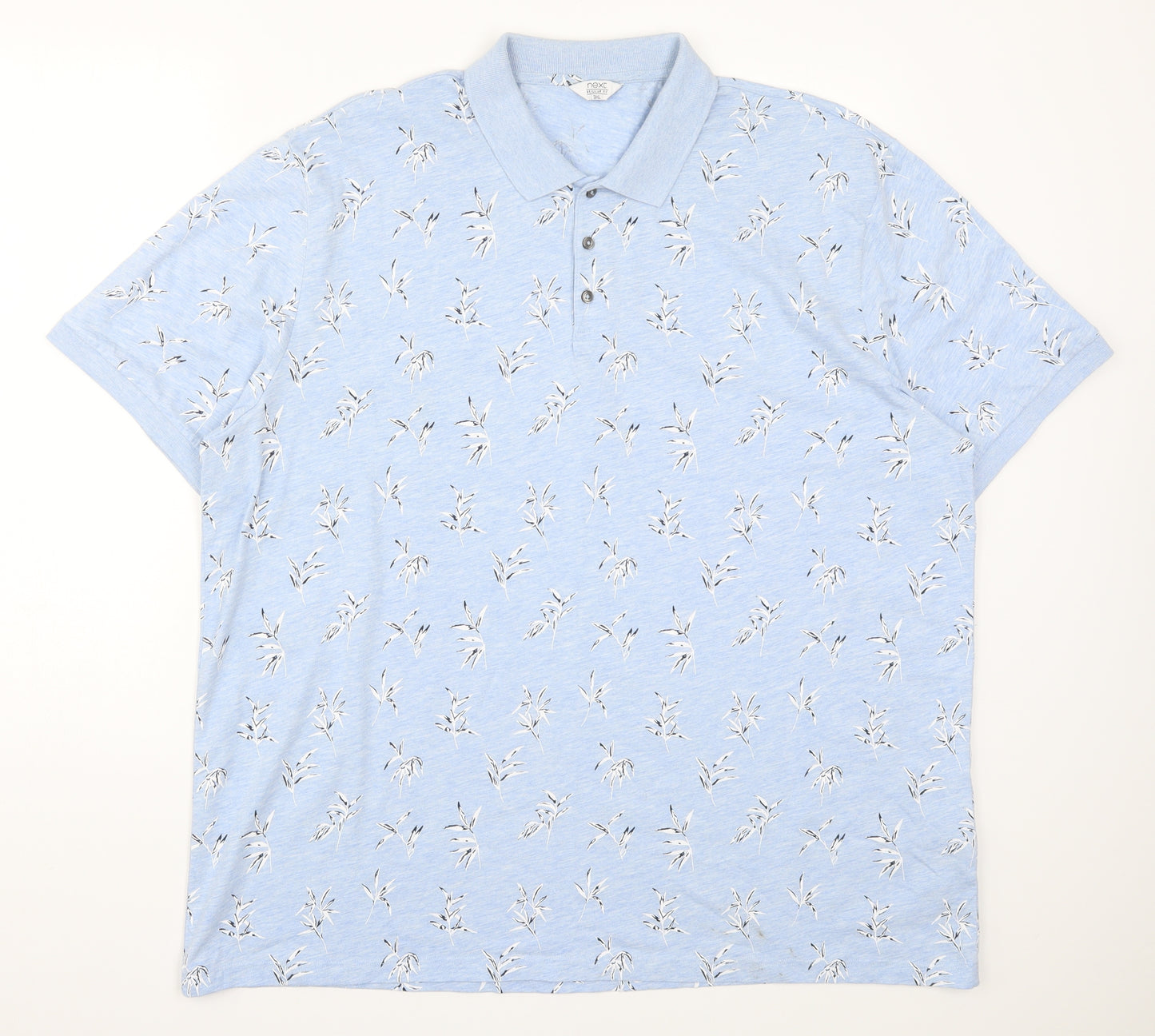 NEXT Mens Blue Floral   Polo Size 3XL