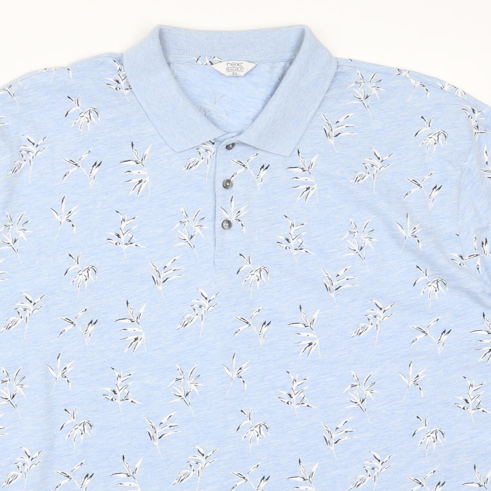 NEXT Mens Blue Floral   Polo Size 3XL