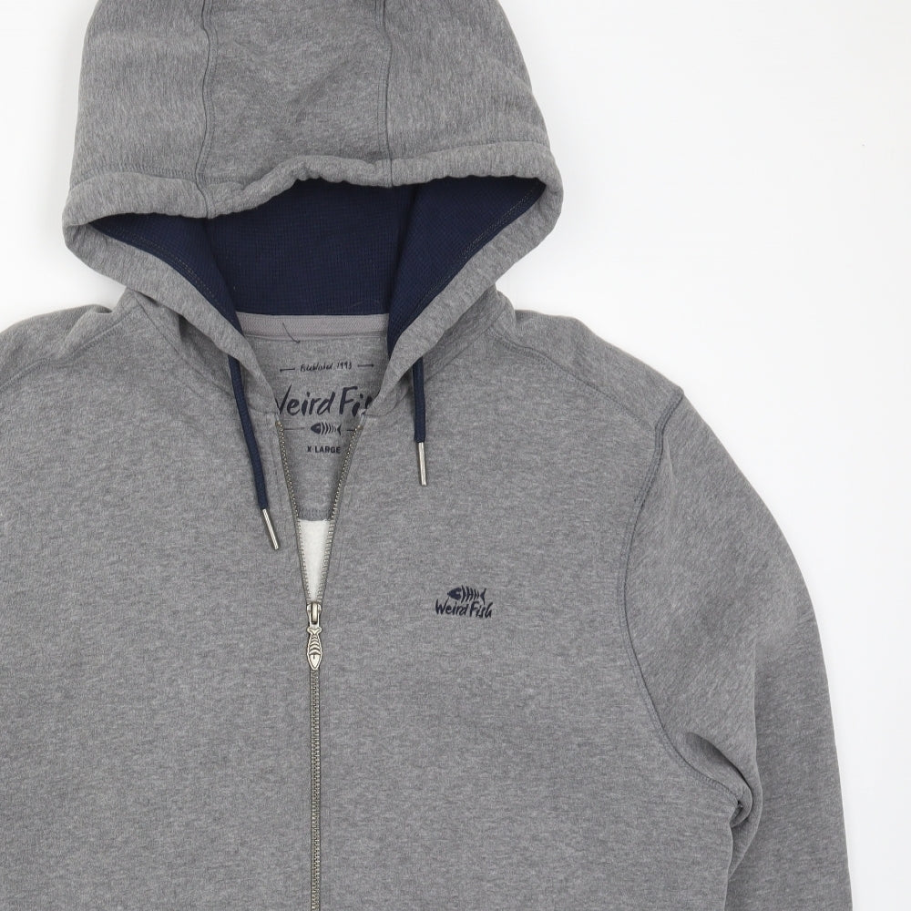 Weird Fish Mens Grey   Full Zip Hoodie Size XL