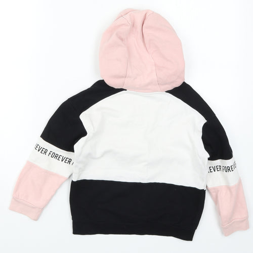 Pep&Co Girls Pink Colourblock  Pullover Hoodie Size 6-7 Years  - Limitless