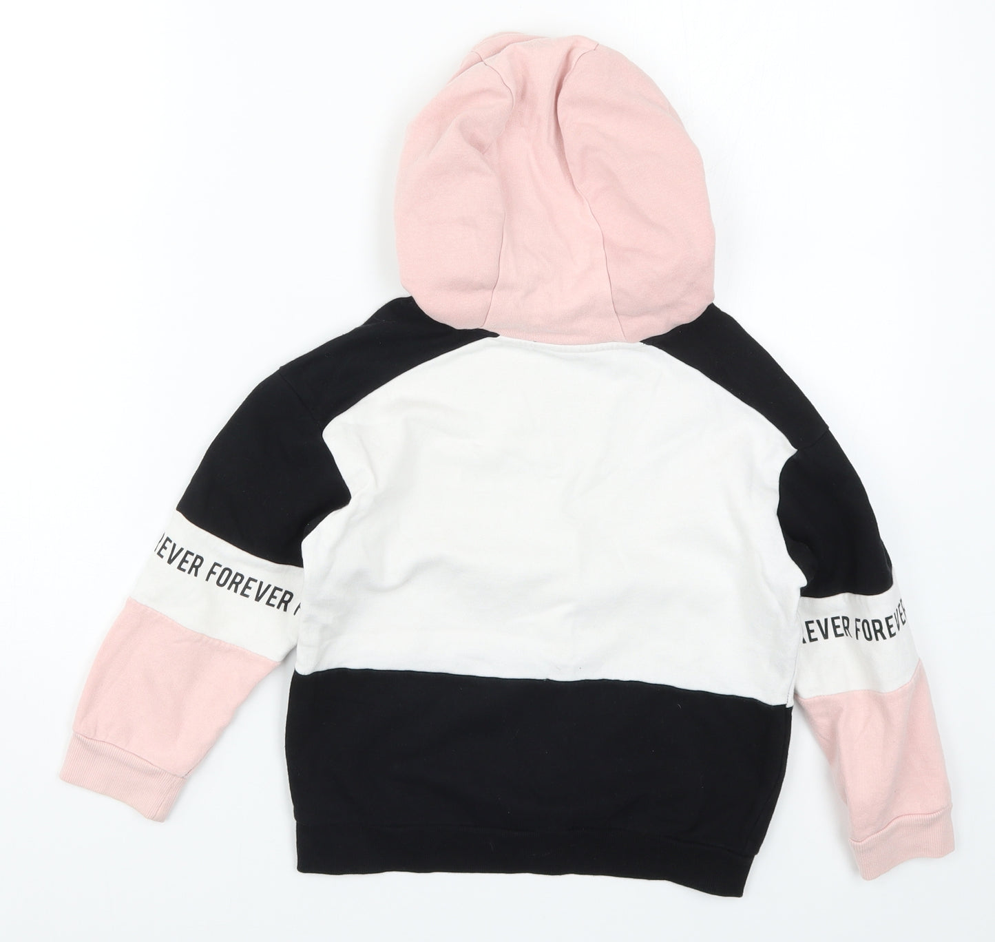 Pep&Co Girls Pink Colourblock  Pullover Hoodie Size 6-7 Years  - Limitless