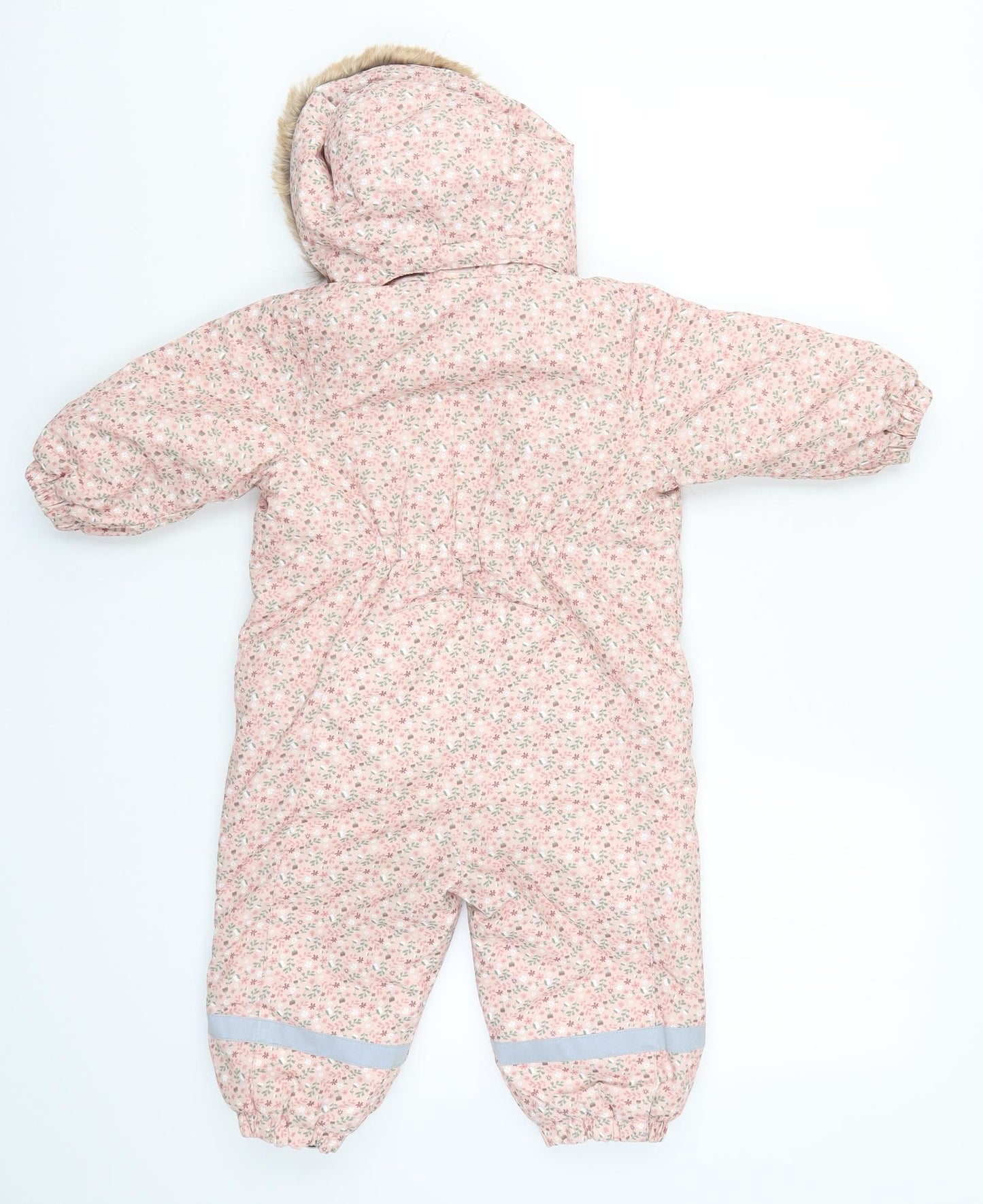 H&M Girls Pink Floral  Basic Coat Coat Size 9-12 Months