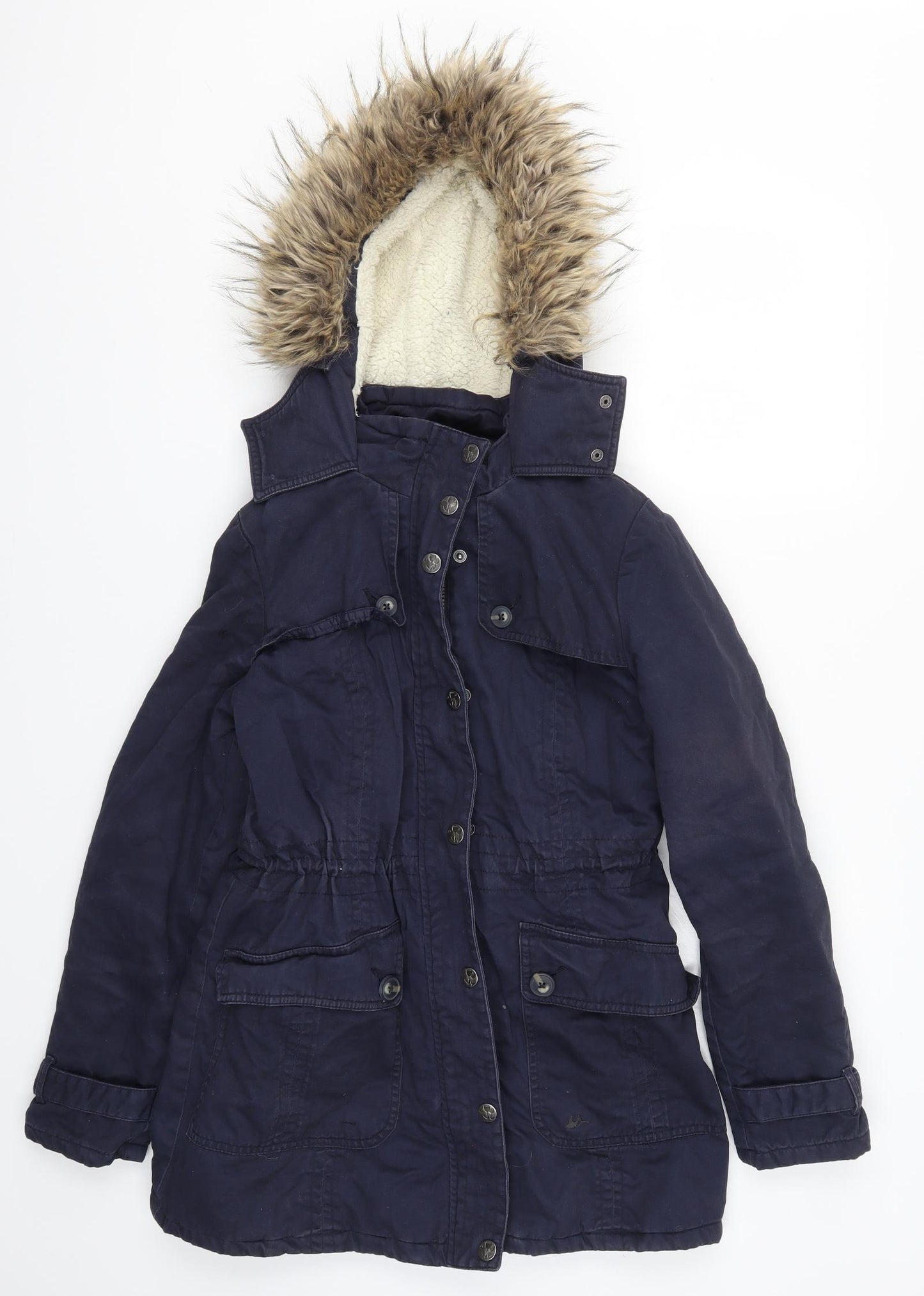 Mantaray Womens Blue   Parka Coat Size 8