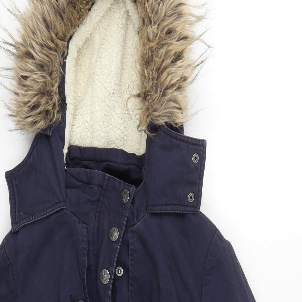 Mantaray Womens Blue   Parka Coat Size 8