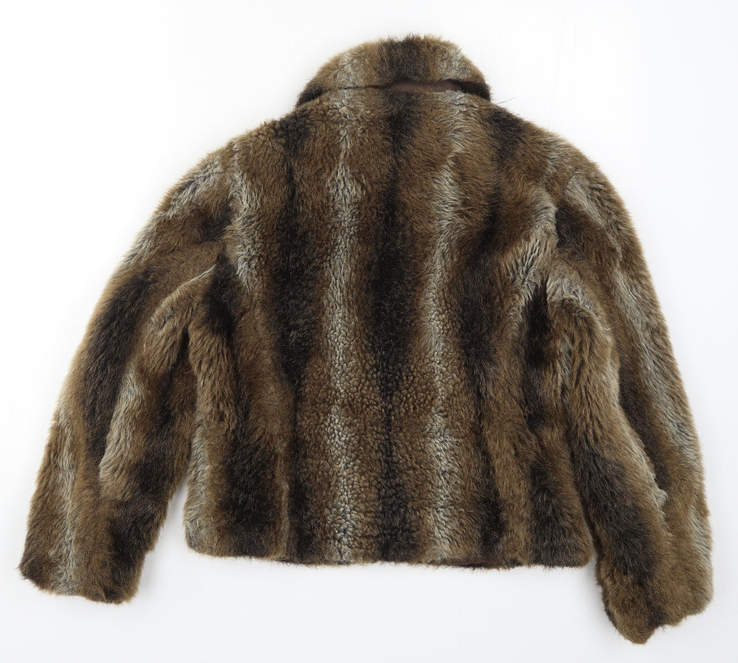 Definitions Womens Brown Striped  Jacket Coat Size 10