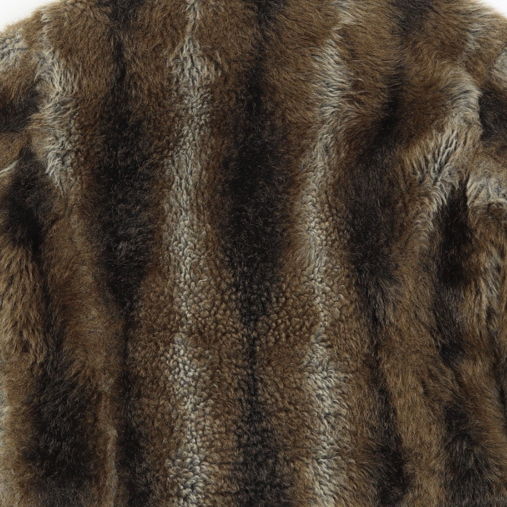 Definitions Womens Brown Striped  Jacket Coat Size 10