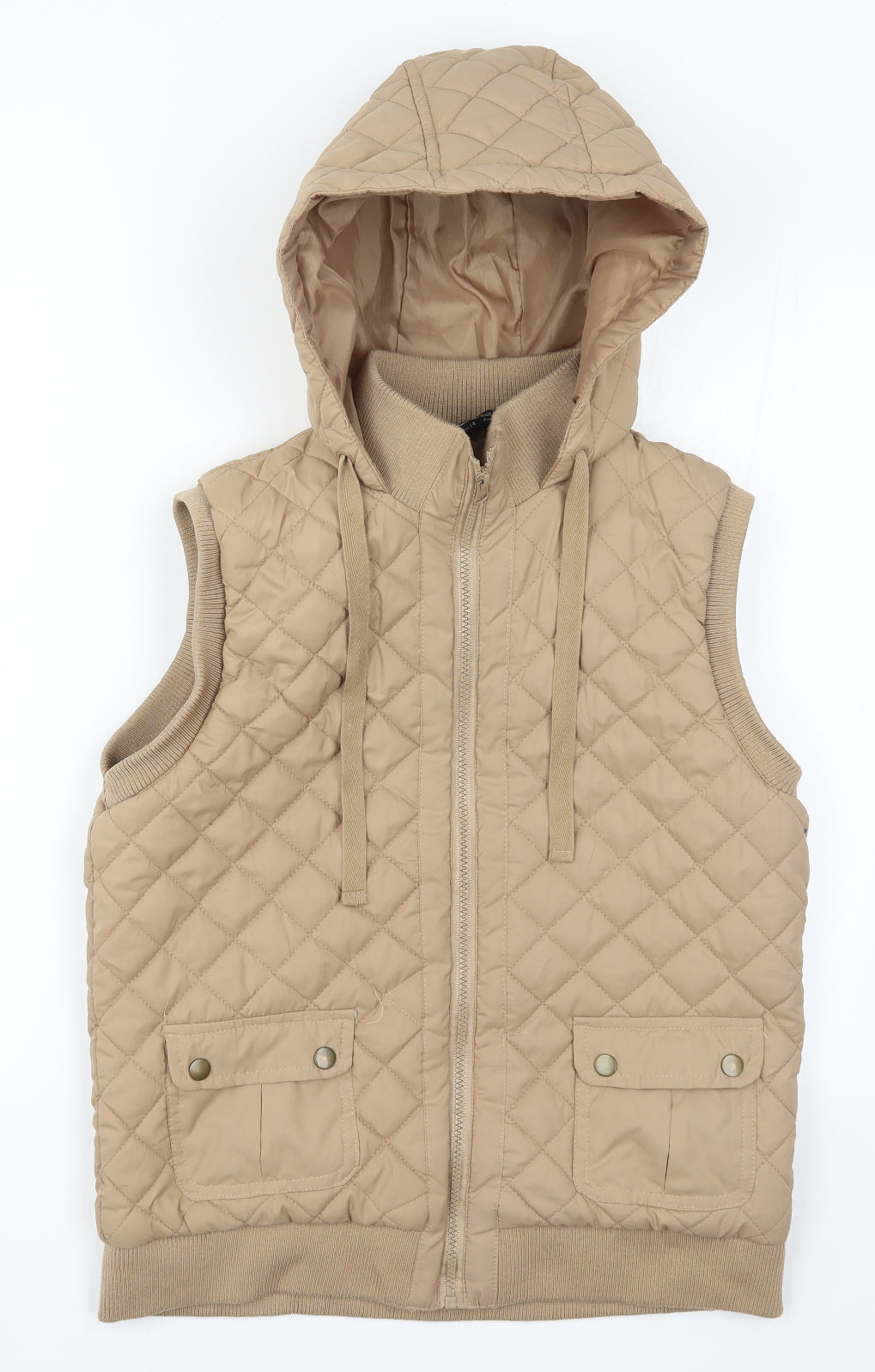 Select Womens Beige   Gilet Coat Size 14