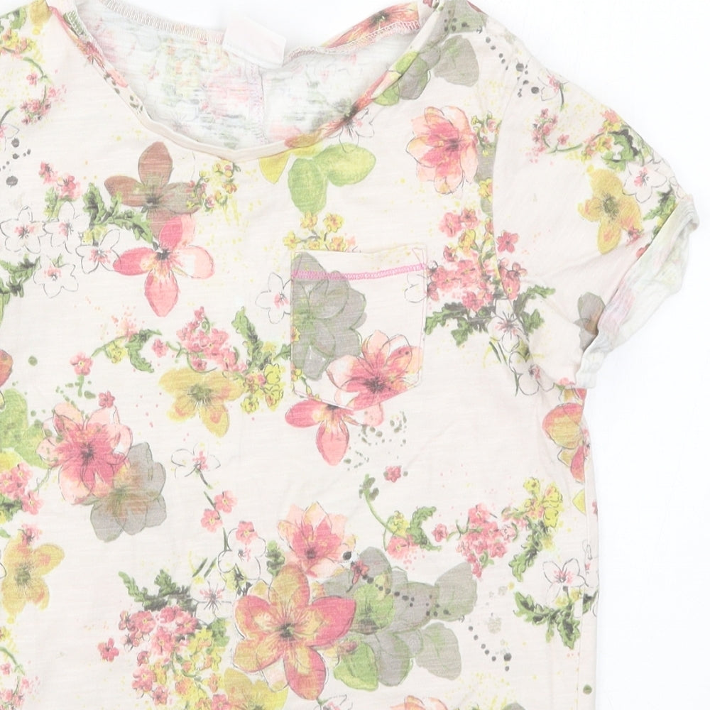 NEXT Girls Pink Floral  Basic T-Shirt Size 12 Years