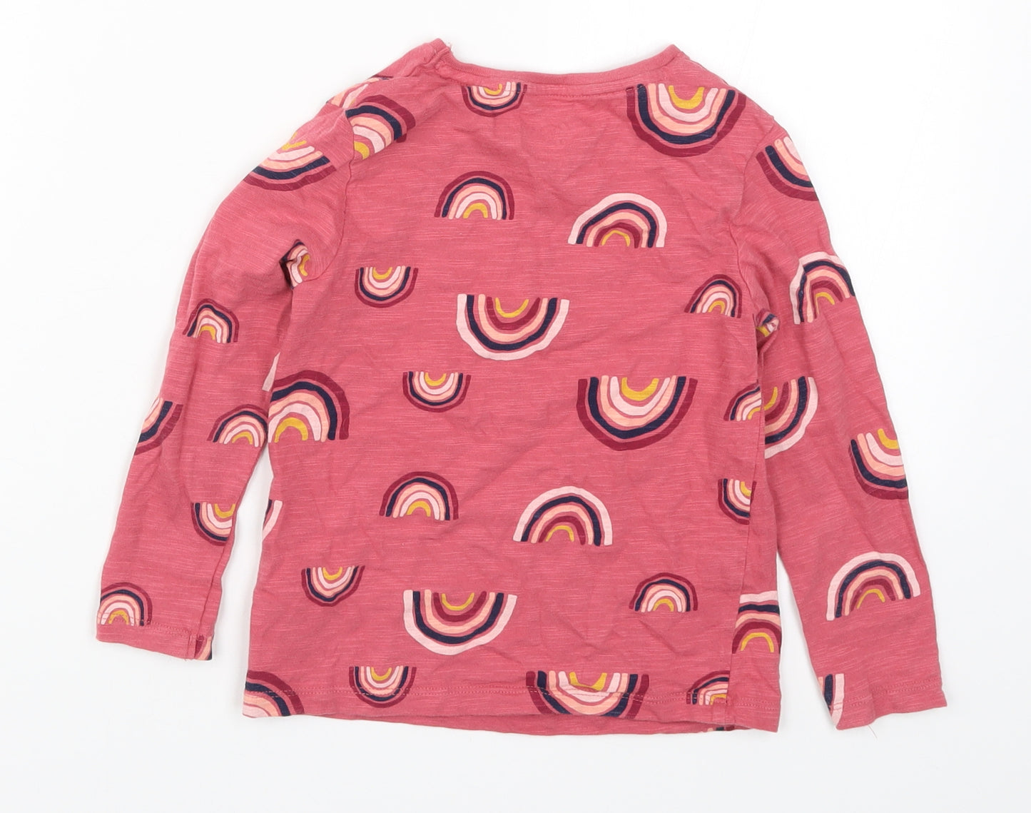 F&F Girls Pink   Basic T-Shirt Size 5-6 Years  - Rainbows