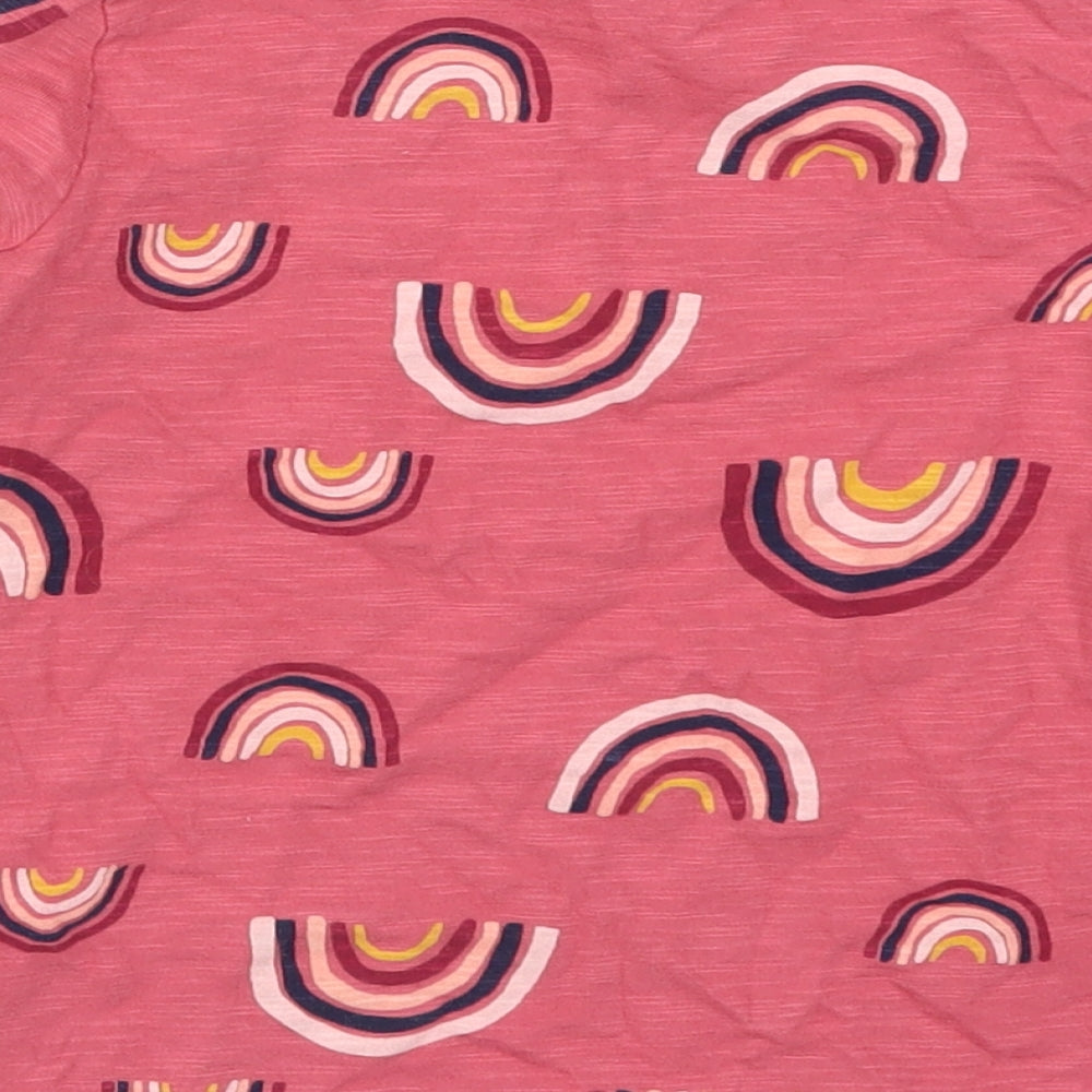F&F Girls Pink   Basic T-Shirt Size 5-6 Years  - Rainbows